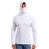 Herren T-Shirts Elastic Fitness Hood Langarm T-Shirts Männliche Maske T-Shirts Slim Fit Tops Whole Drop8522743