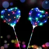 Led blinkande Bobo Ball Love Heart Star Shape Lysous Ballong med 3m strängljus 70cm Pole Ballong Xmas Bröllopsfest dekorationer Leksaker 07