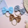 20 Color Baby Accessories Infant Baby Girl Cute Big Bow Headband Newborn Solid Headwear Headdress Nylon Elastic Hair Band Gifts Props B1