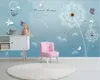 Beibehang Mural Tapeta Dandelion Box 3D TV Tło Wall Home Decoration 3D Wallpaper Odświeżający niebieski tło ściany