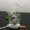 new Europe and Americaglass pipe bubbler smoking pipe water Glass bong Classic cartoon crystal water bottle with complete accessories