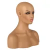 Wig Mücevher ve Şapka Ekranı için Omuzlu Üç Farklı Skin Dişi Fiberglas Manken Kafası45073983955107