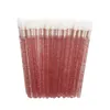 (En stock) vente en gros 50 pièces/sac jetable cristal pôle pinceau à lèvres portable rouge à lèvres brosse beauté maquillage outils jetable pinceau à lèvres