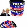 Trump 2020 bracelet en caoutchouc de silicone sport poignet bande Supporters Trump pour le président Bangles Manchettes 2020 Vote parti faveur LJJK2446