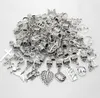 100 stks / partij Tibetan Silver Alloy Mixed Charms Hanger Europees Dangle Beads Charms Hanger voor Sieraden Maken