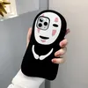 Figura dos desenhos animados do homem negro sem rosto estilo japonês Silicone engraçados Caso bonito de telefone celular para iphone 11 Pro 6 6s 7 8 mais XS XS xr max
