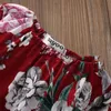 Baby Mädchen Retro Floral Body Kleidung Blume Rot Overall Herbst Frühling Lange Ärmel Botique Kid Mädchen Kleidung Body M2420