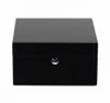 Logo costume de madeira Watch Box Couro Assista Case com caixa de presente Embalagem