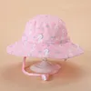 Sommar Baby Hat Kids Snabbtorkande Strand Cap Flickor Bucket Hattar Resa Sun Hatt Utomhus Hals Öronskydd 16 Design DW5642