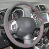 Black Leather Suede Car Steering Wheel Cover for Mitsubishi Lancer Outlander ASX288S