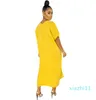 2020 New Summer Explosion Models Europe and The United States Best Selling Foreign Trade Womens Loose Solid Color Dress