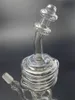 Bent Tube Recycler Dap Rig Inline 9,4 tums vattenpipor Perc Percolator Glas Water Bongs 14mm Hane Joint