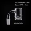 Bevaled Edge 4mm Bottom Smoke Quartz Banger naglar med snurrande sidor Hål Manliga kvinnliga fogar Suitfor Glass Bongs