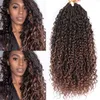 Natural colored Ombre Gold Messy Goddess 18inch Faux Locs Bohemian Curly Synthetic Crochet Braids Hair Extensions for Afro Women