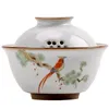 Ru Kiln Bird Gardon Gaiwan Retro Трехрод