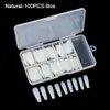 100 PCSBOX UV -gel Volledige omslag Acryl Clear Wit Natuurlijke valse Nagel Ballerina Coffin Fake Nails Diy Manicure Tips Beauty Tools9258795