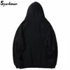2020 Hip Hop Harajuku Streetwear Hoodie Astronaut Gedrukt Mens Pullover Katoen Fleece Hooded Winter Black Sweatshirt