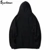 2020 Hip Hop Harajuku Streetwear Hoodie Astronaut Tryckt Mens Pullover Cotton Fleece Hooded Winter Black Sweatshirt