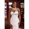 Robe de mariée sirène africaine sexy Aso Ebi Church Country Robes de mariée Nigeria Appliques Dentelle Boho Robes de mariée Cathédrale Train Château robes de mari￩e 2022