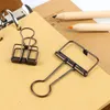 Bronze Skeleton Binder Clips Hollow Out Long Paper Photo Clip Planner Notebook Clipers for Home Office School Stationery SN3186