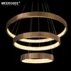 Luminaires suspendus LED modernes contemporains lampe suspendue en acrylique pour restaurant lustre en or éclairage cercle Luminaires Lustres éclairage domestique