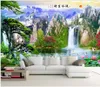 壁のための注文の写真の壁紙3 d壁画の壁紙中国風の滝風景の装飾絵画テレビのソファーの背景の壁紙