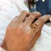 2020 Womens New Fashion Gold 26 Letters Ring Personality Alphabet a c h m y Adjustable Ring DIY Jewely