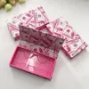 Dollar Box Hard Magnetic Eyelash Packaging Pink Red Gold Color Eyelashes Case For Natural Lashes 25mm Mink Eye Lash