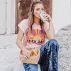 Boho inspirowane kobietą białe koszulki z krótkim rękawem anioła graficzna TOPS 2020 NOWOŚĆ Summer Podstawowy swobodny koszulka Camisetas Mujer CX200714