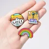 Rainbow Mountain Söt liten rolig emalj Broscher Pins för Dam Demin Skjorta Dekor Brosch Pin Metall Kawaii Badge Modesmycken