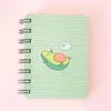 A7 Cartoon Avocado Rollover Mini Portable Coil Notepad Diary Book Exercise Book School Office Stationery Supply