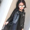 2020 neue Mädchen Frühling Jacke 2-7 Jahre alte Mädchen Jacken Mode PU Jacke Revers Mantel Metall Nieten Motorrad leder Gürtel Kinder Jacken