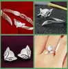 925 Sterling Silver Fox металлизации Кольцо Браслет Серьги Кольца с любовью женщин Wedding Party моды кристаллические кольца браслет любят открытый дизайн