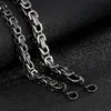 KN108173-Z Collana a catena a maglie bizantina nera vintage in acciaio inossidabile da 6 mm 8 mm per gioielli hip-hop da uomo 20''307P