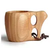 20pcs Kuksa Double Hole Cup Finland Handmade Portable Wooden Cup for Coffee Milk Water Tourism Gift