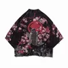 Mäns Jackor Sommar Mens Kimono Shirt Japanska Koi Cardigan Jackets1