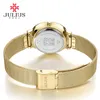 Julius JA426 Amante do casal Gold Silver Black Mesh Aço inoxidável Quartz Analógico Perra impermea -d'água Casual Watch Wristwatch Gift2092973