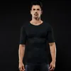 Män Body Shaper Shapewear Sport Bodybuild Slim Fit T Shirt Underkläder Fitness Sweat Slimming Compression T-shirt Top för Yoga