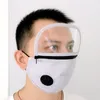 Máscara Facial Adulto com máscara Escudo Cotton Dustproof Boca face com a máscara Com Limpar janela à prova de vento lavável e reutilizável