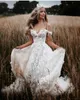 Off Shoulder Wedding Dresses Country Style A Line Bridal Gowns Plus Size 4 6 8 10 12 14 16 18 20
