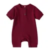 Novas roupas de bebê infantil roupas da criança macacão outfits algodão sólido meninos meninas roupas verão crianças 11 cores t8027575