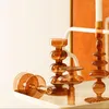 Kerzenhalter aus Glas im RETRO-Kunststil, brauner Kerzenständer, Desktop-Heimdekoration, Vasenornamente