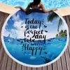 Camping Picnic Rugs Round Beach Towel Printed Beach Blanket Polyester Women Tassel Bikini Cover Ups Yoga Mats Table Cloth 30pcs DW5011