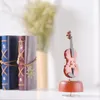 Caixa de música de violino de vento clássico com instrumento musical rotativo Réplica em miniatura Artware Gifts3086951