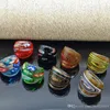 17 PCS randomly mixed with coloured glaze rings Murano hot gold foil color ring more 17-19 mm