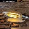 50PCs Dimmable LED Edison Bulb 220V / 110V E27 E26 E14 LED-ljus Filamentlampa Ljus Klar glas Vintage C35L C35 Lampa Inomhus Dekorativ belysning