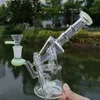 Unieke Glas Bing Sidecar Hookahs Waterleidingen Recycler Beker Bongs Olie DAB Rigs Douchekop Percolator Hoofddienst Bong 14mm Verbinding met Kom