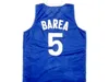 Jose JJ Barea #5 팀 푸에르토 리코 농구 저지 레드 승인 된 바느질 스티치 스티치 크기 2xs-4xl jerseys