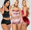 Kobiety Sexy Velvet Pajama Zestawy Damskie Koronki V-Neck Crop Tops Spodenki Bielizna Bielizna Piżamy Zestawy Odzież ciążowa 2 sztuk / zestaw CCA12331 30set