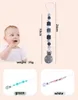 New 2020 8 Silicone Bead Pacifier Holders Newborn Pacifier Chains Pacifier wooden Clips Baby Teething Nipple Holder Kids Chew Toys M2328